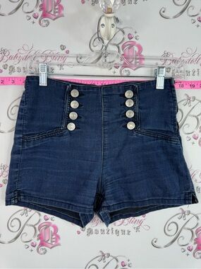 Ardene shorts nautical dark Blue High-Waist Sailor Denim Shorts